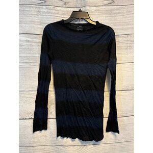 Majestic Paris Long Sleeve Crew Neck Striped Top Size L